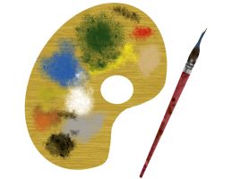 Art Pallette and Brush